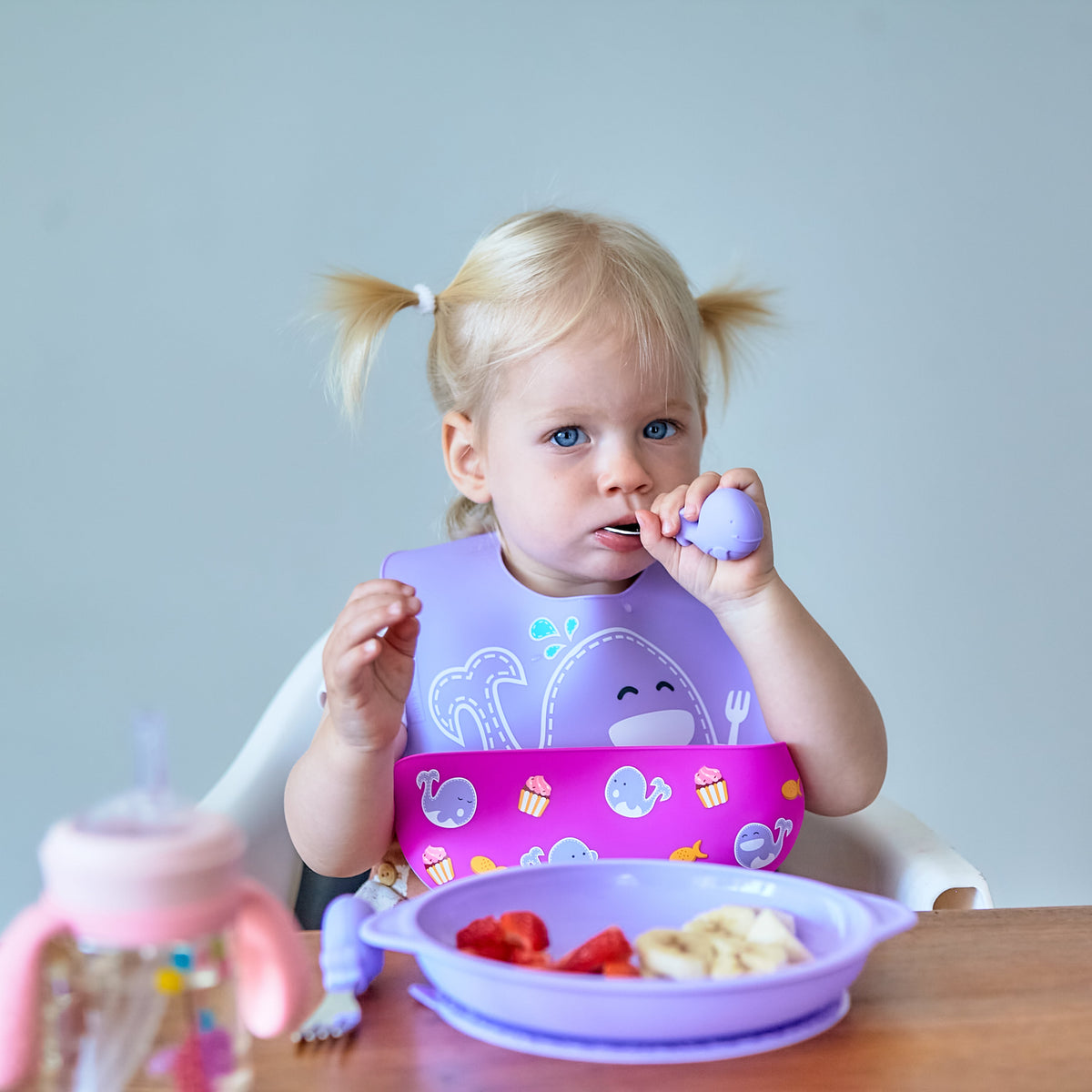 Palm Grasp Spoon and Fork Set - Whale