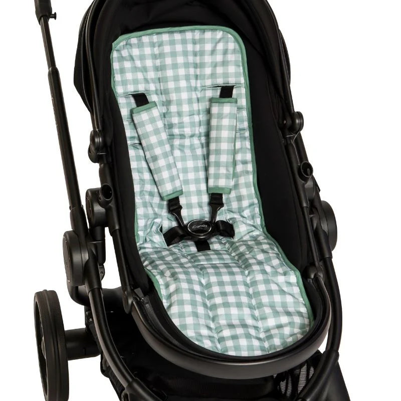 All4Ella Reversible Harness Covers - Gingham Sage