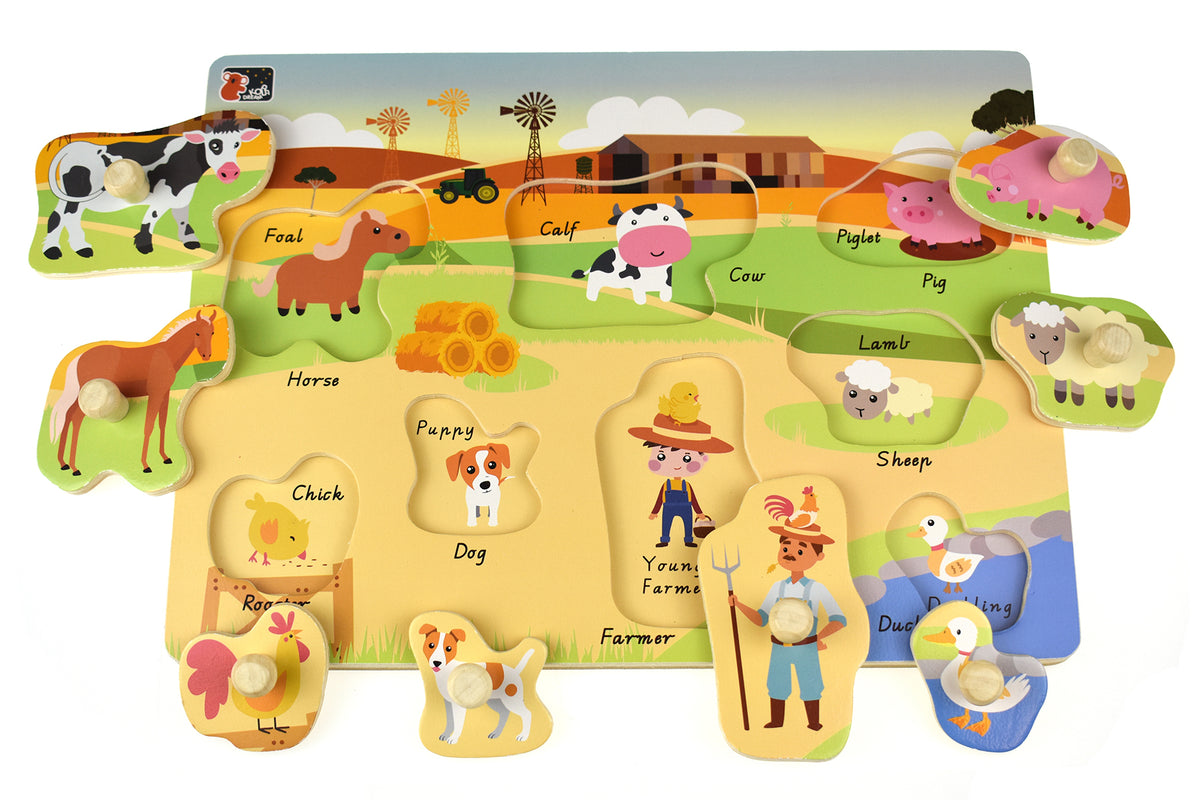 2 in 1 Australian Farm Peg Puzzle