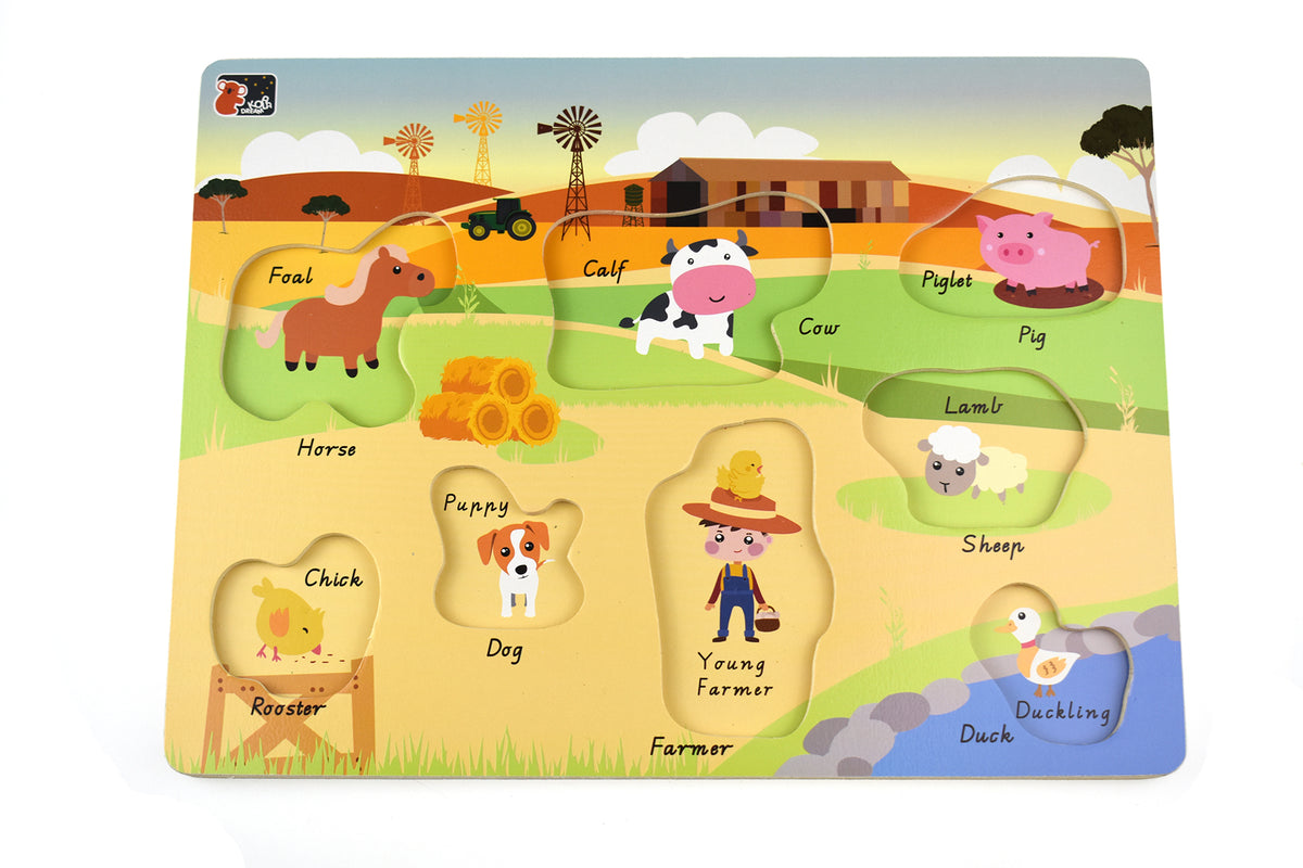 2 in 1 Australian Farm Peg Puzzle