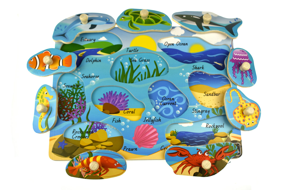 2 in 1 Sea Animal Peg Puzzle