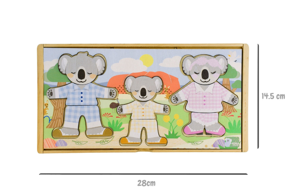 Koala Dream Dressing Koala Family with Expressions Puzzle