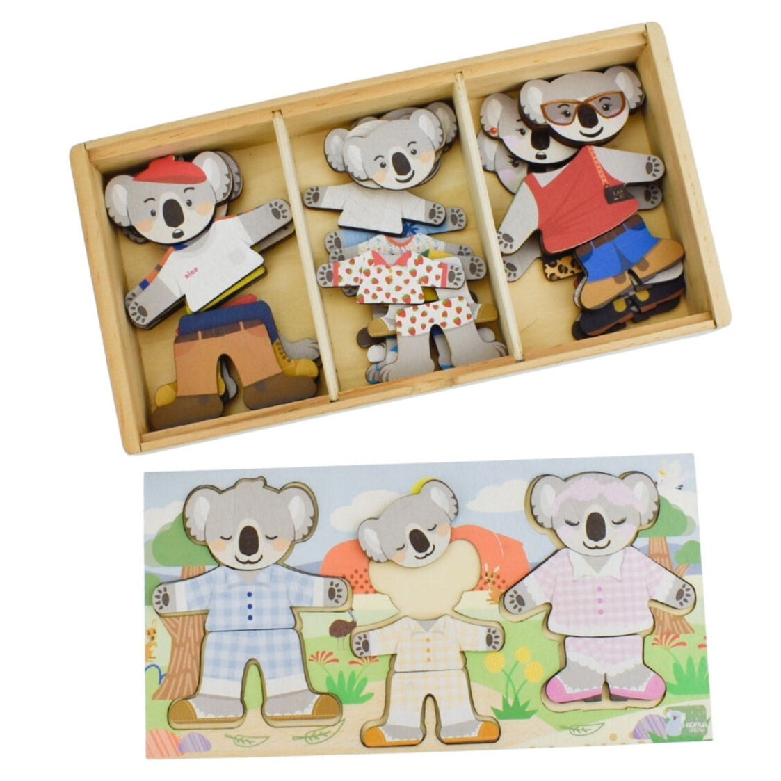 Koala Dream Dressing Koala Family with Expressions Puzzle