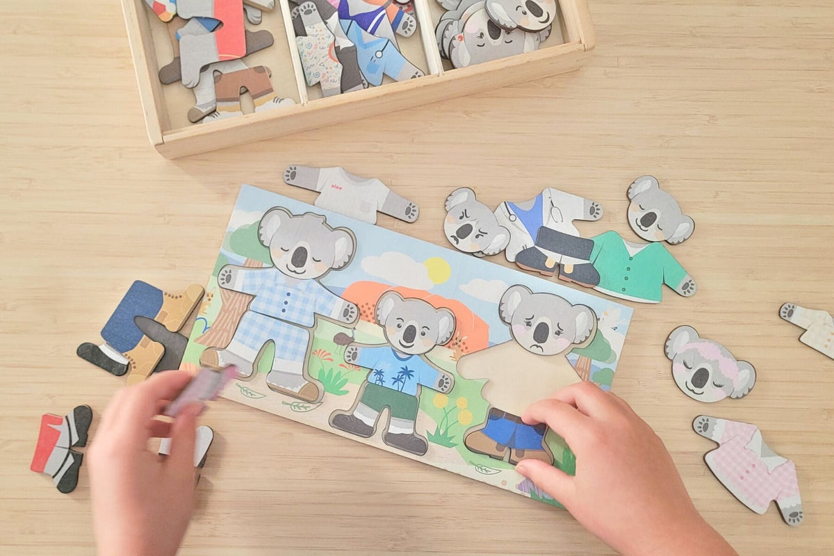 Koala Dream Dressing Koala Family with Expressions Puzzle