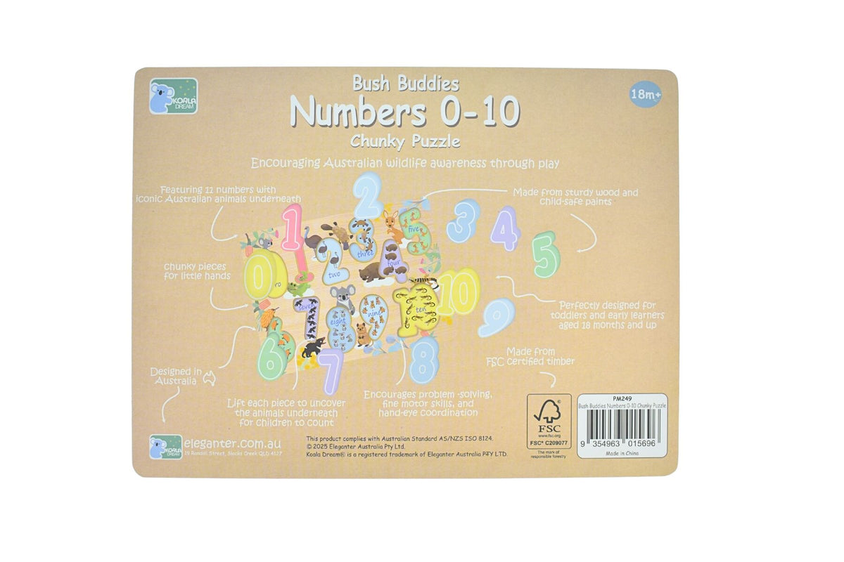Koala Dream Bush Buddies Number 0-10 Chunky Puzzle