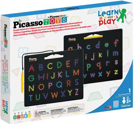 Picasso Tiles - Double-Sided Magnetic Board Capital and Lower Case Drawing Board