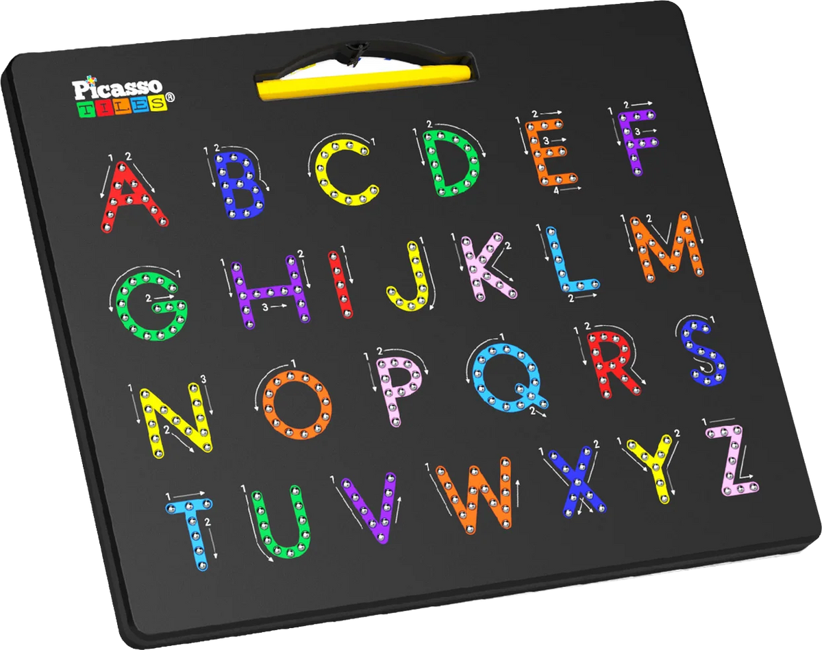 Picasso Tiles - Double-Sided Magnetic Board Capital and Lower Case Drawing Board