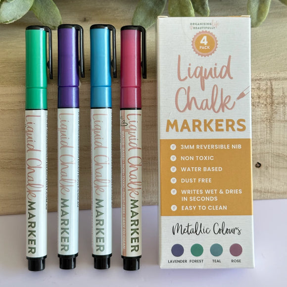 Liquid Chalk Metallic Markers - 4 Pack
