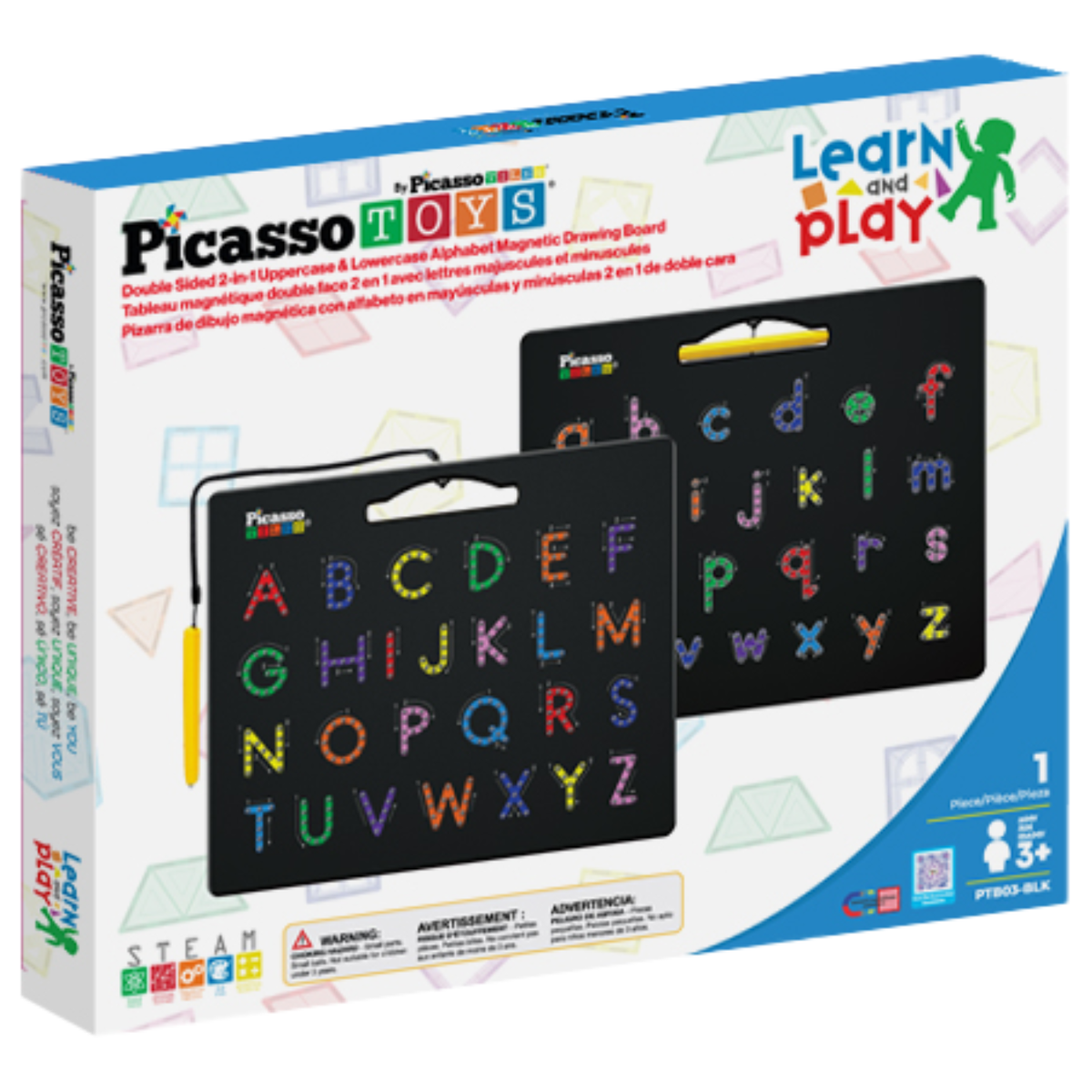Picasso Tiles - Double-Sided Magnetic Board Capital and Lower Case Drawing Board