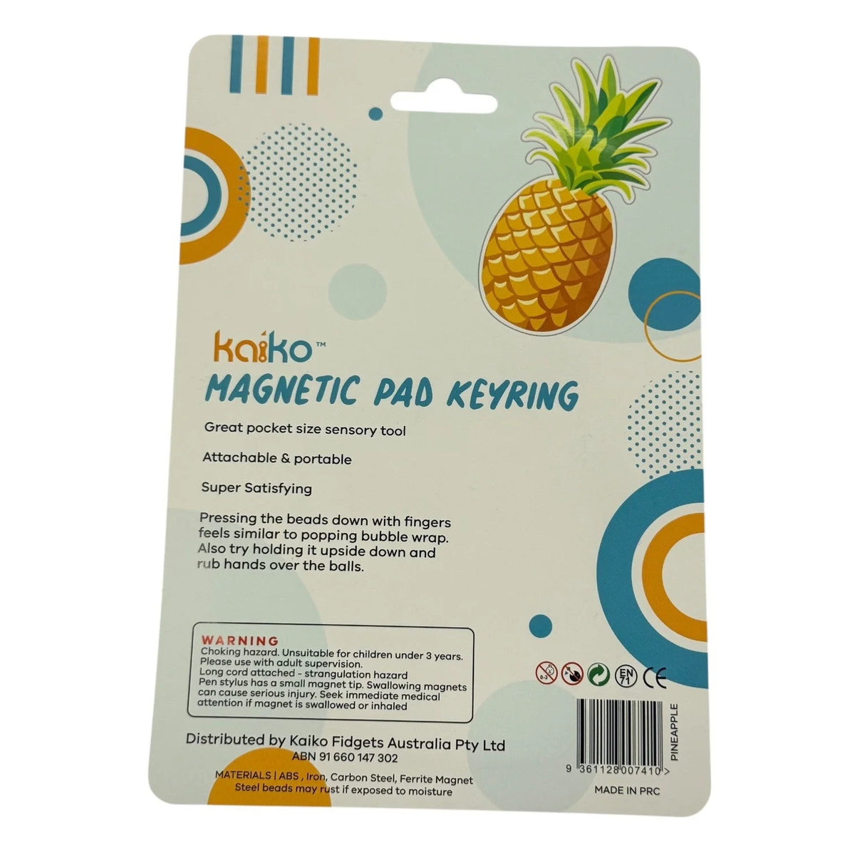 Kaiko Pineapple Magnetic Pad Keyring
