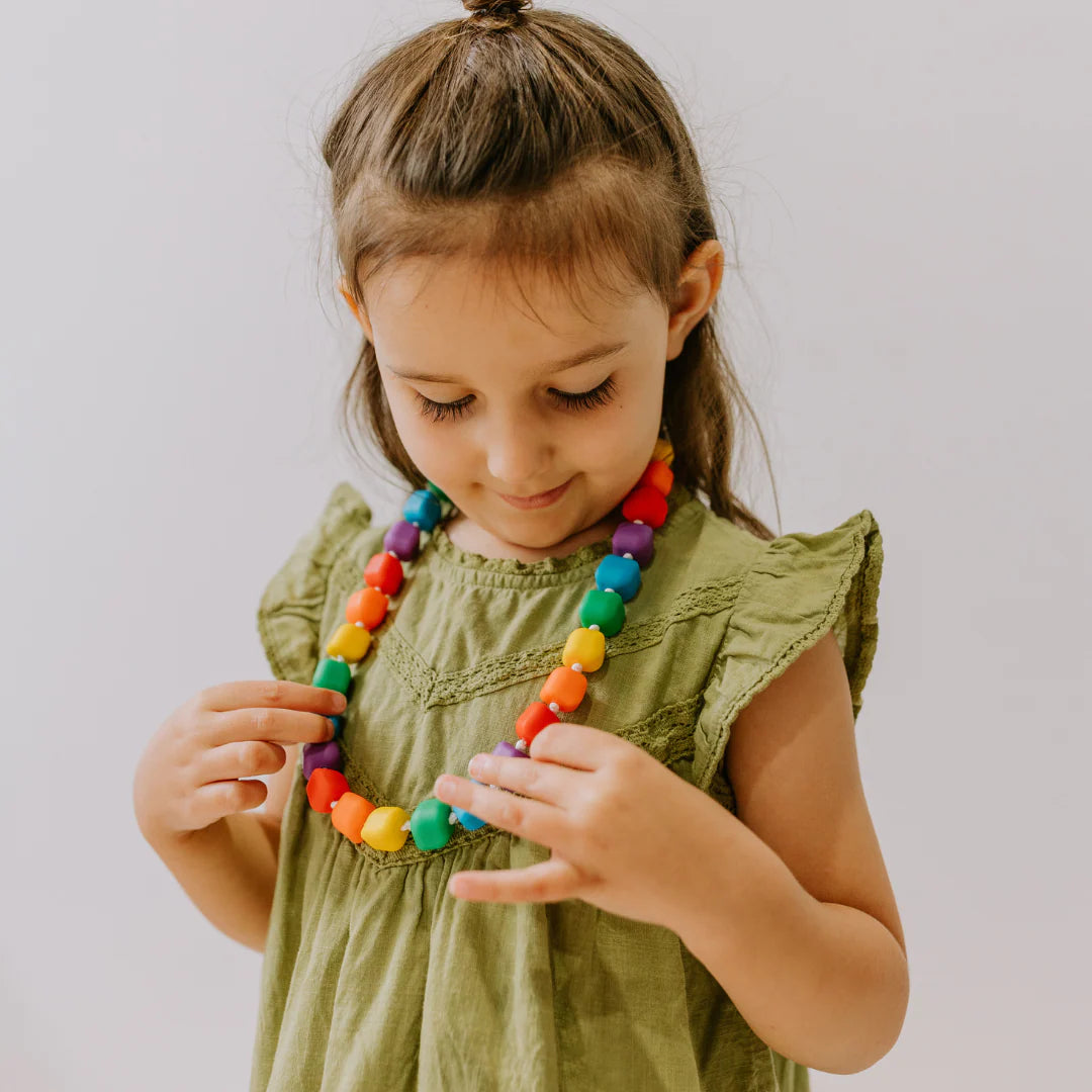 Jellystone Designs Princess and the Pea Chew Necklace - Rainbow