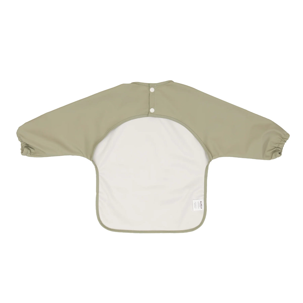 All4Ella Recycled Long Sleeve Bib- Two-Tone Light Sage