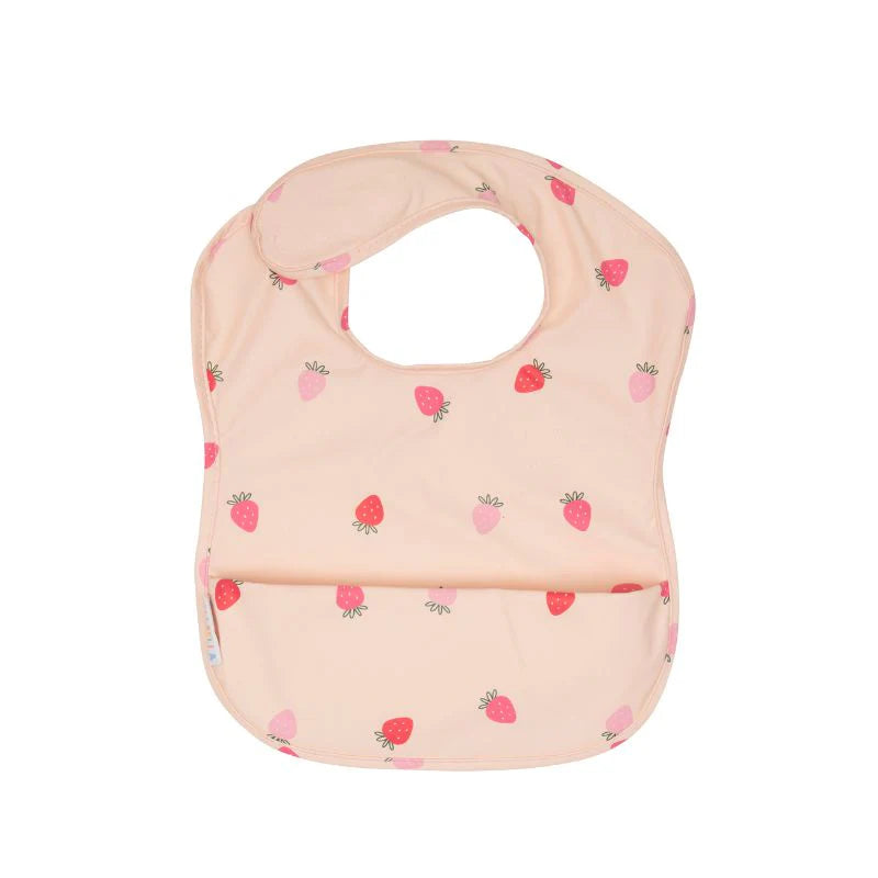 All4Ella Recycled pouch bib - Strawberries