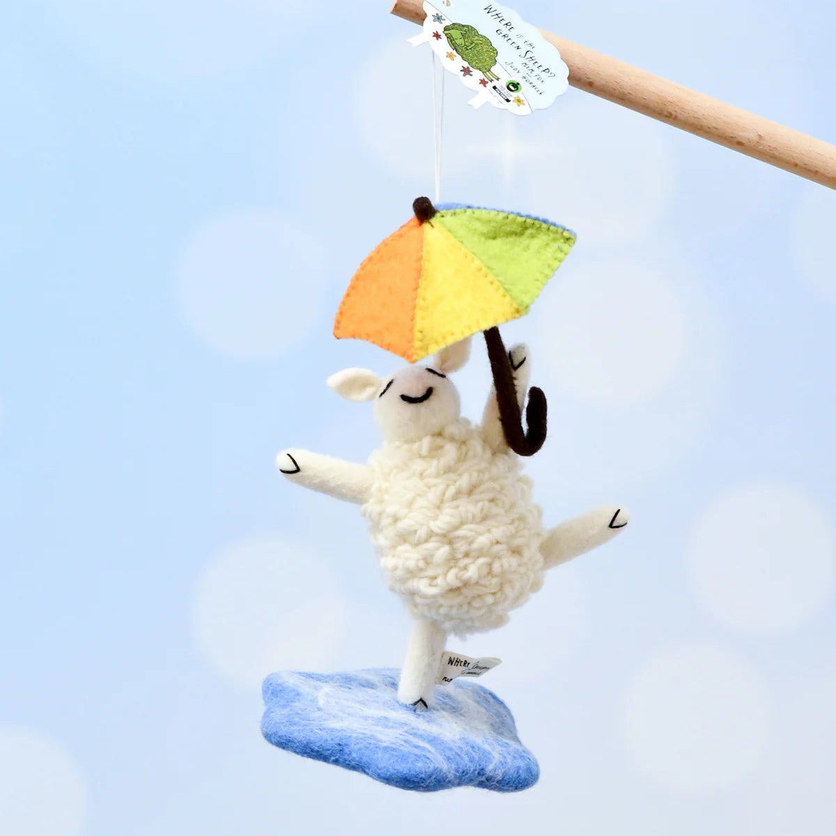 Tara Treasures Where is The Green Sheep? Rain Sheep Hanging Toy
