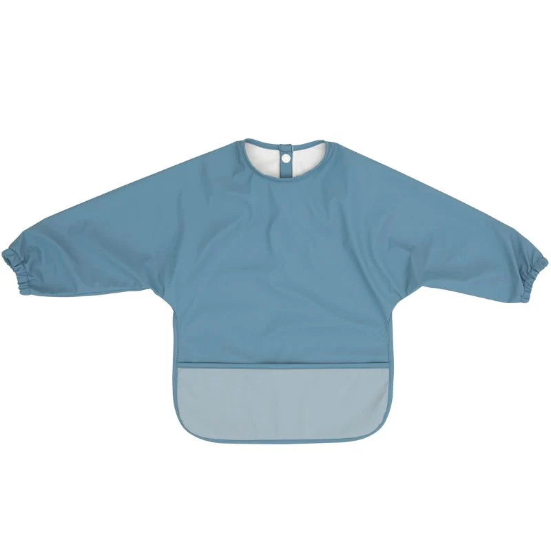 All4Ella Recycled Long Sleeve Bib- Two-Tone Blue