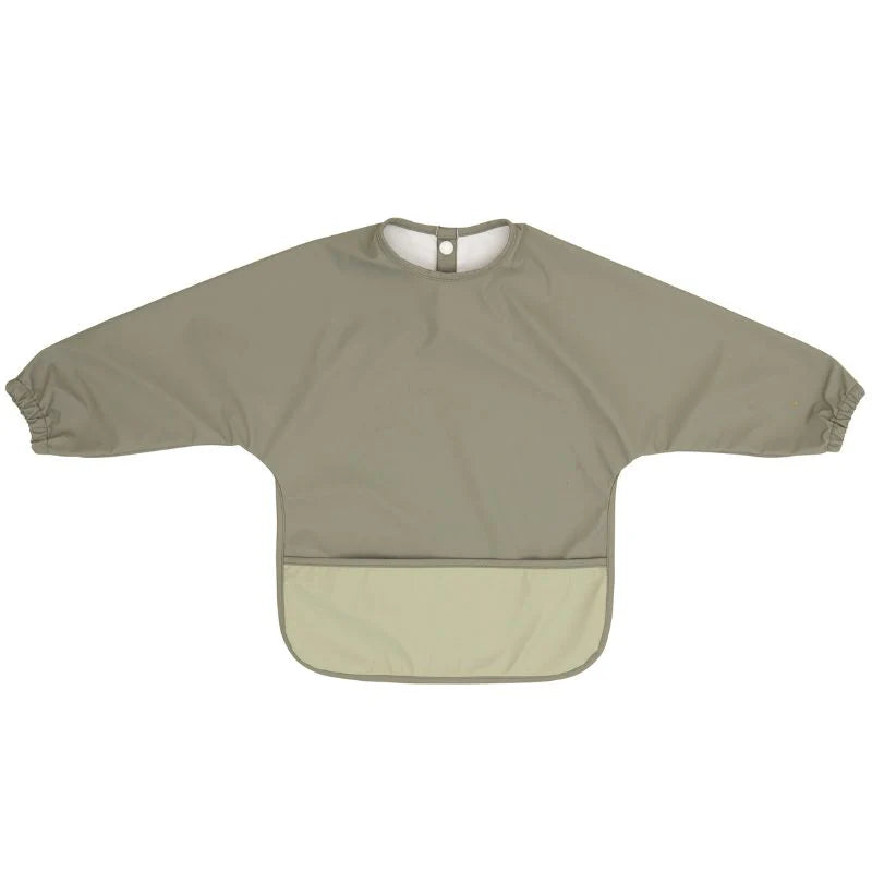 All4Ella Recycled Long Sleeve Bib- Two-Tone Sage