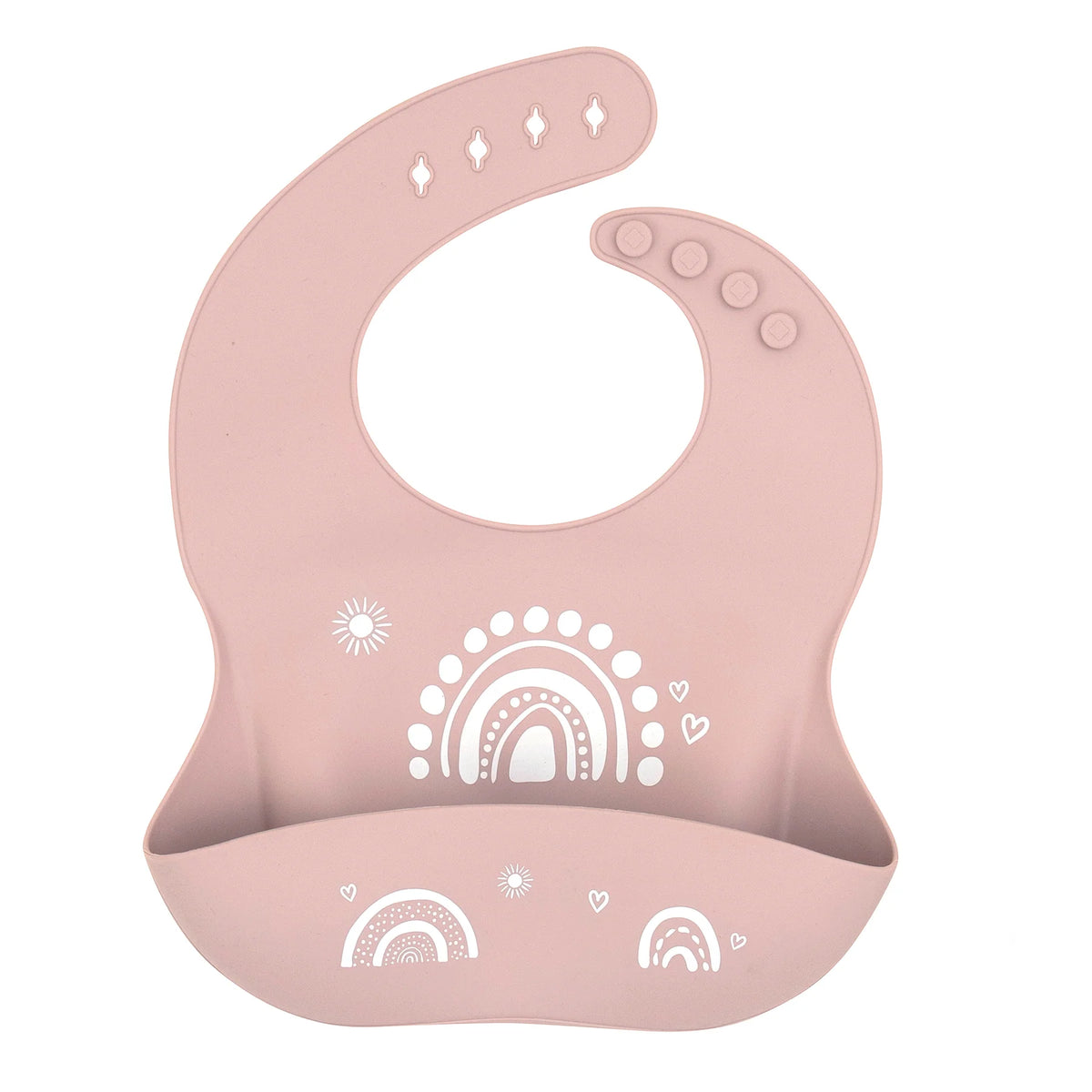 All4Ella Silicone Catch Bib - Rainbow Dust Pink