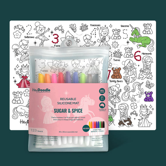 HeyDoodle Reusable Colouring Placemat - Sugar and Spice