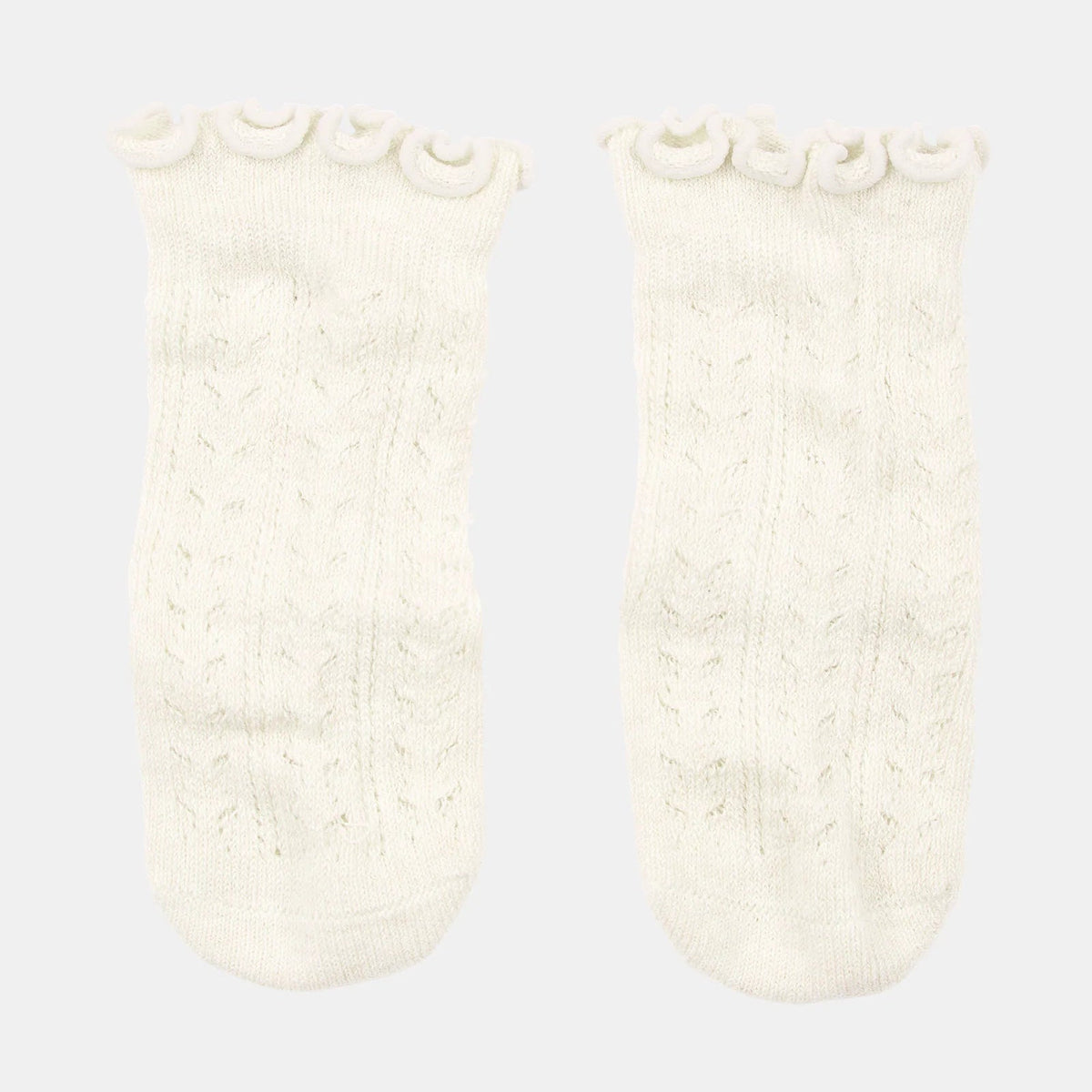 Toshi Organic Socks Knee Frilly Lace - Cream