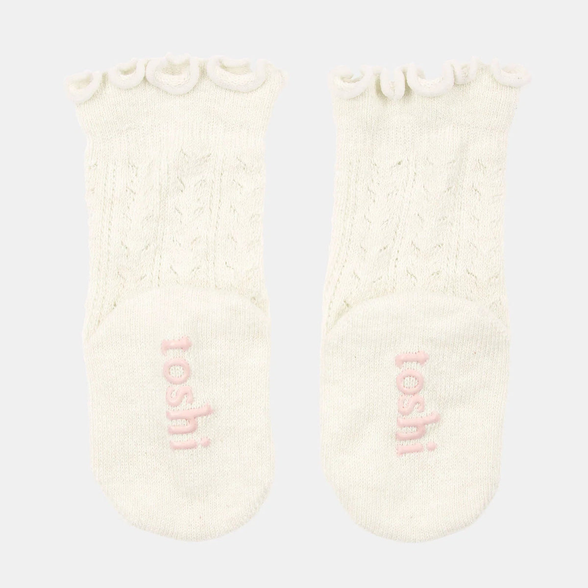 Toshi Organic Socks Knee Frilly Lace - Cream