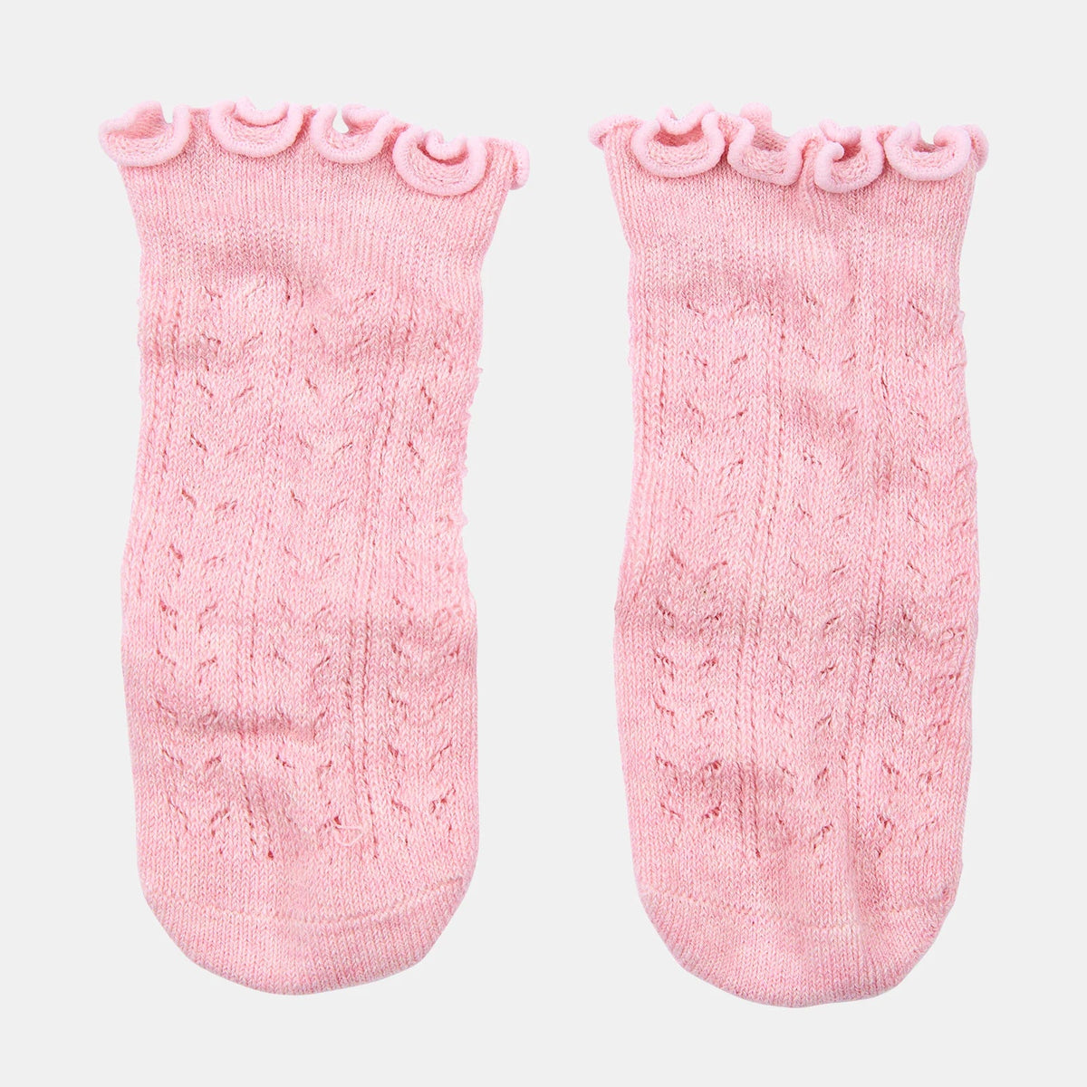 Toshi Organic Socks Knee Frilly Lace - Misty Rose