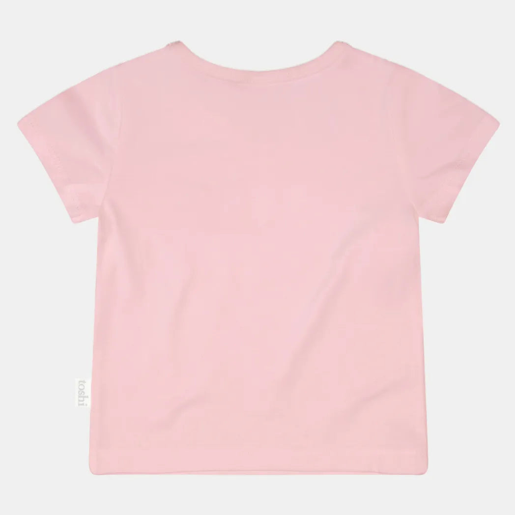 Toshi Dreamtime Organic Short Sleeve Logo Tee - Peony