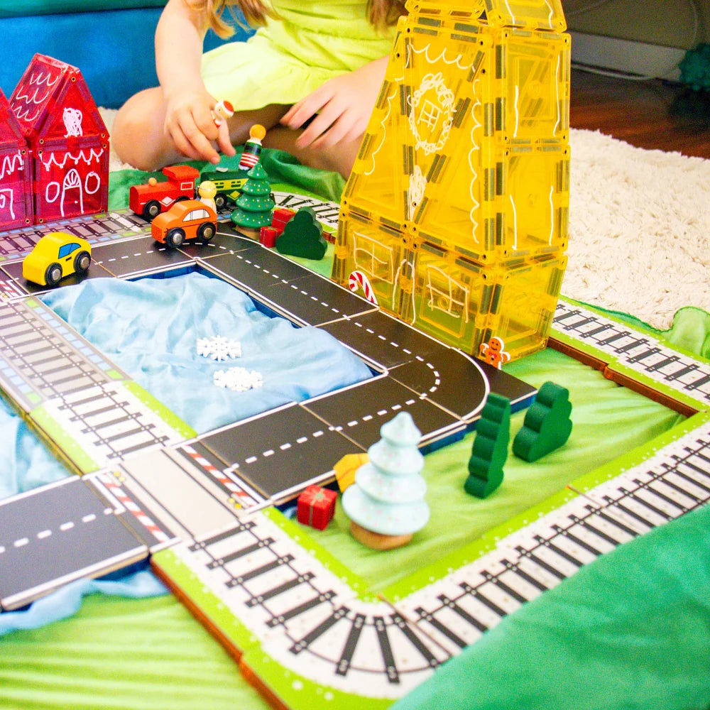 Learn &amp; Grow Magnetic Tile Toppers - Train Pack (36 Pieces)