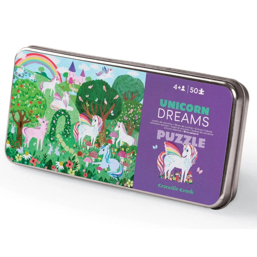 Crocodile Creek 50 pc Puzzle Tin-Unicorn Dreams