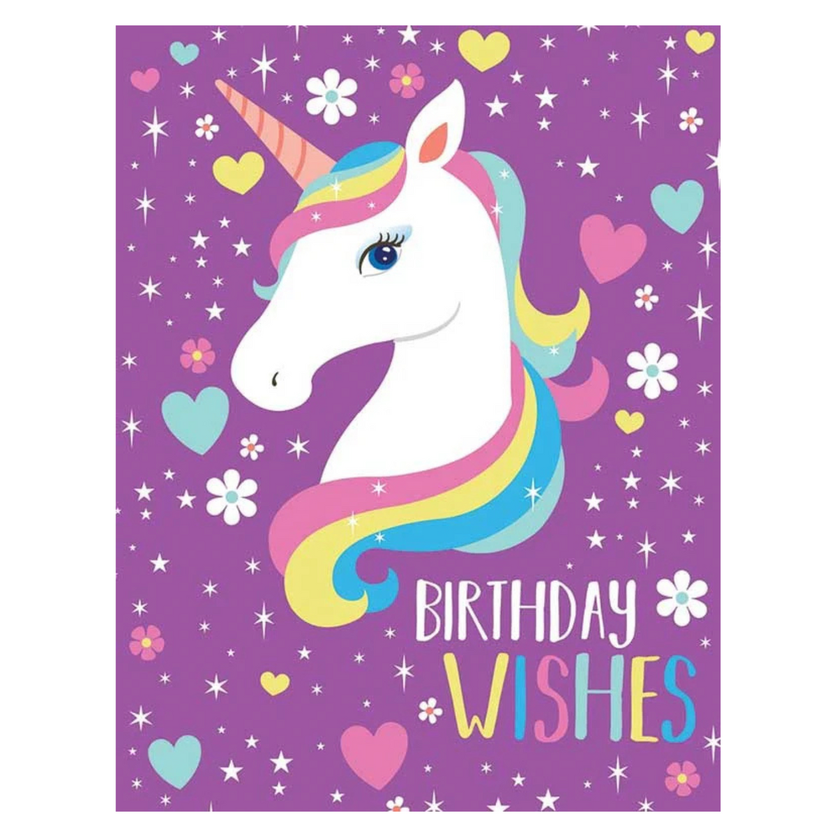 Birthday Wishes Unicorn Glitter Mini Card