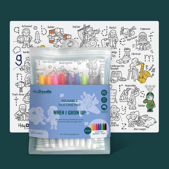 HeyDoodle Reusable Colouring Placemat - When I Grow Up
