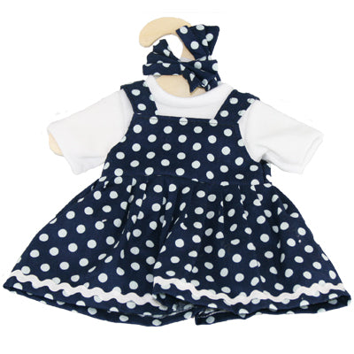 Hopscotch Collectables Dolls Clothes - Navy Polka-Dot