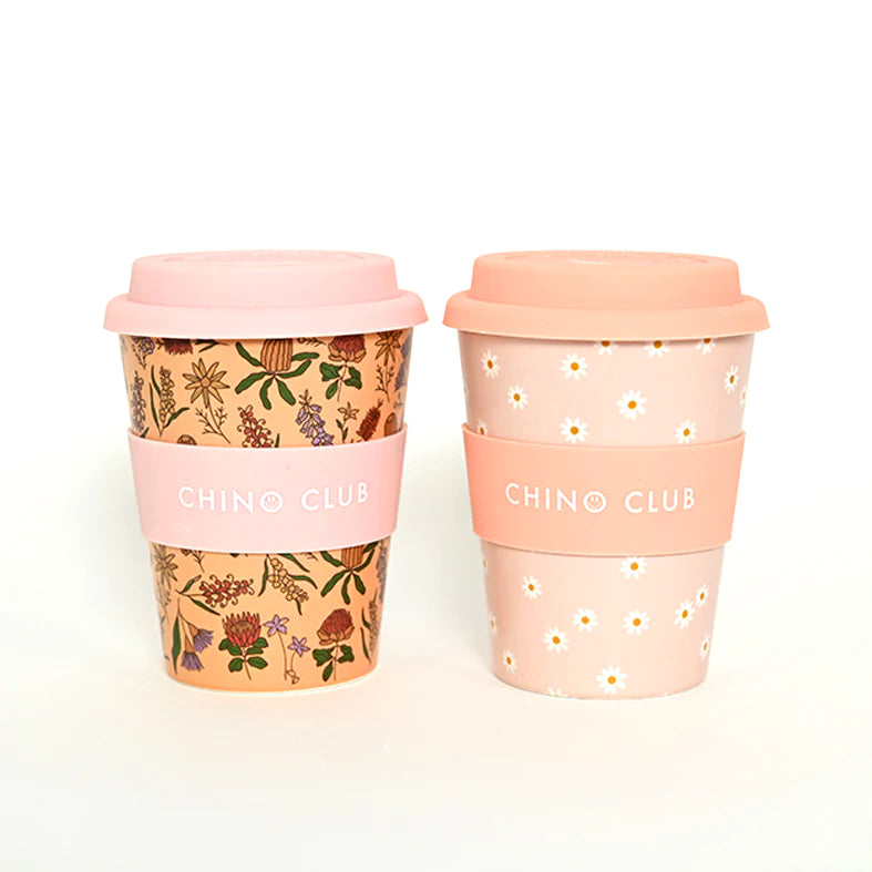 Large Reusable Bamboo Cup - Australian Wildflowers