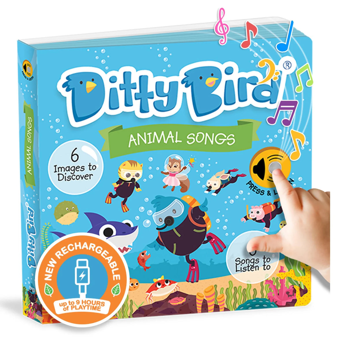 Ditty Bird Rechargeable Sound Book - Animal Songs