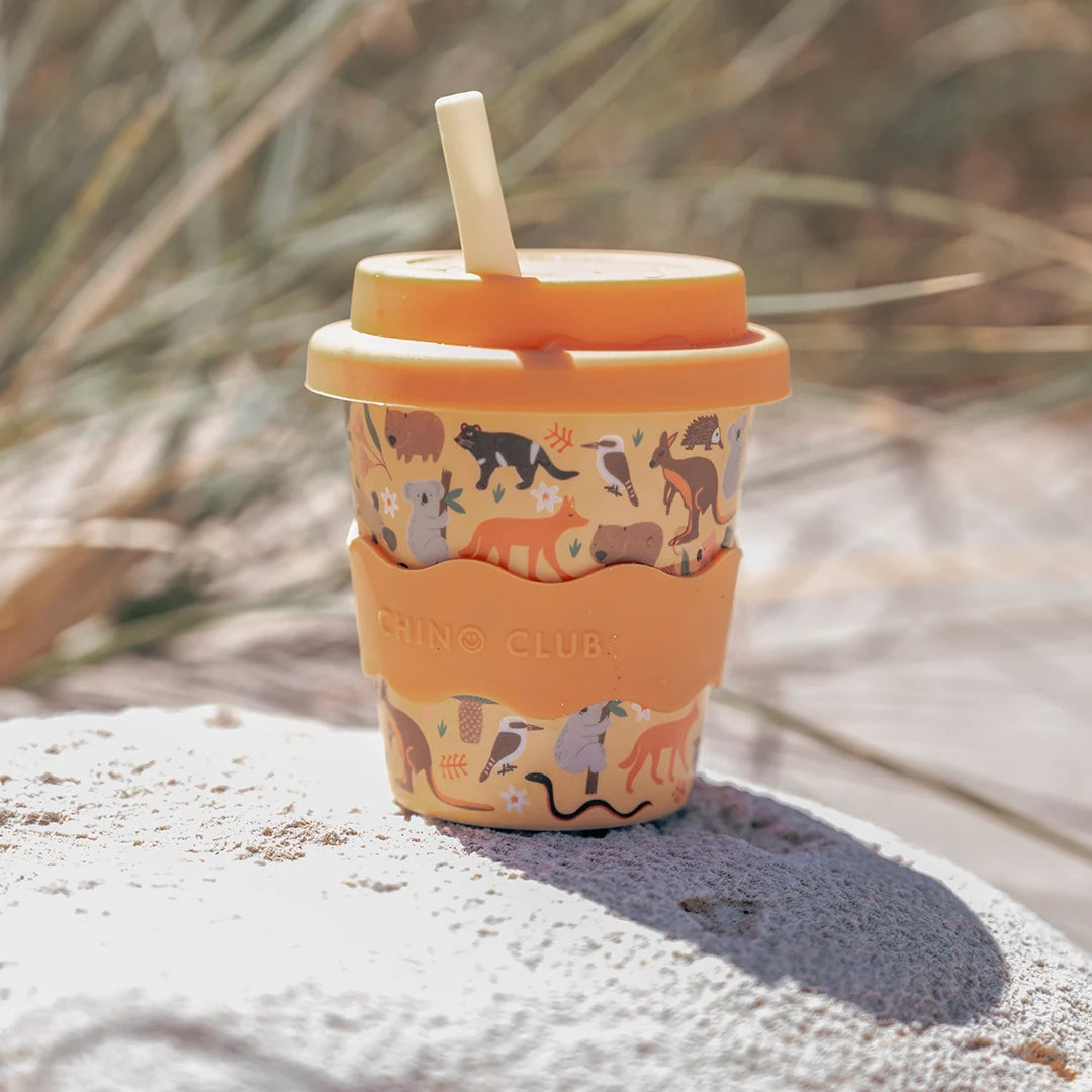 Chino Club Reusable Bamboo 120ml Cup - Aussie Animals