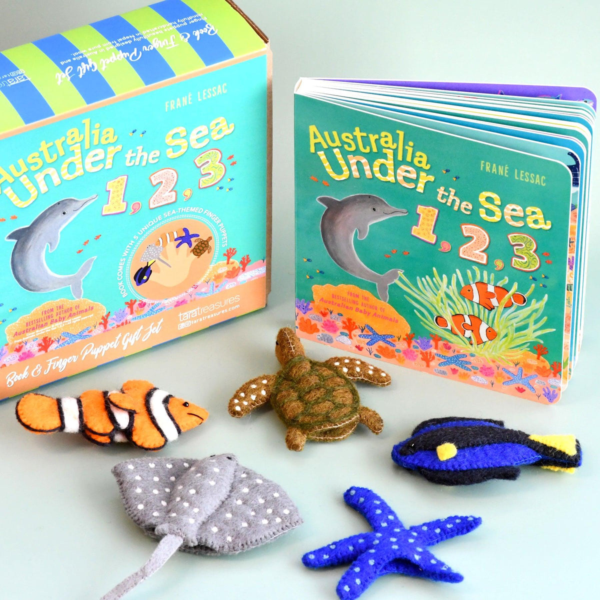Tara Treasures Australia Under the Sea 123 - Book and Finger Puppet Set