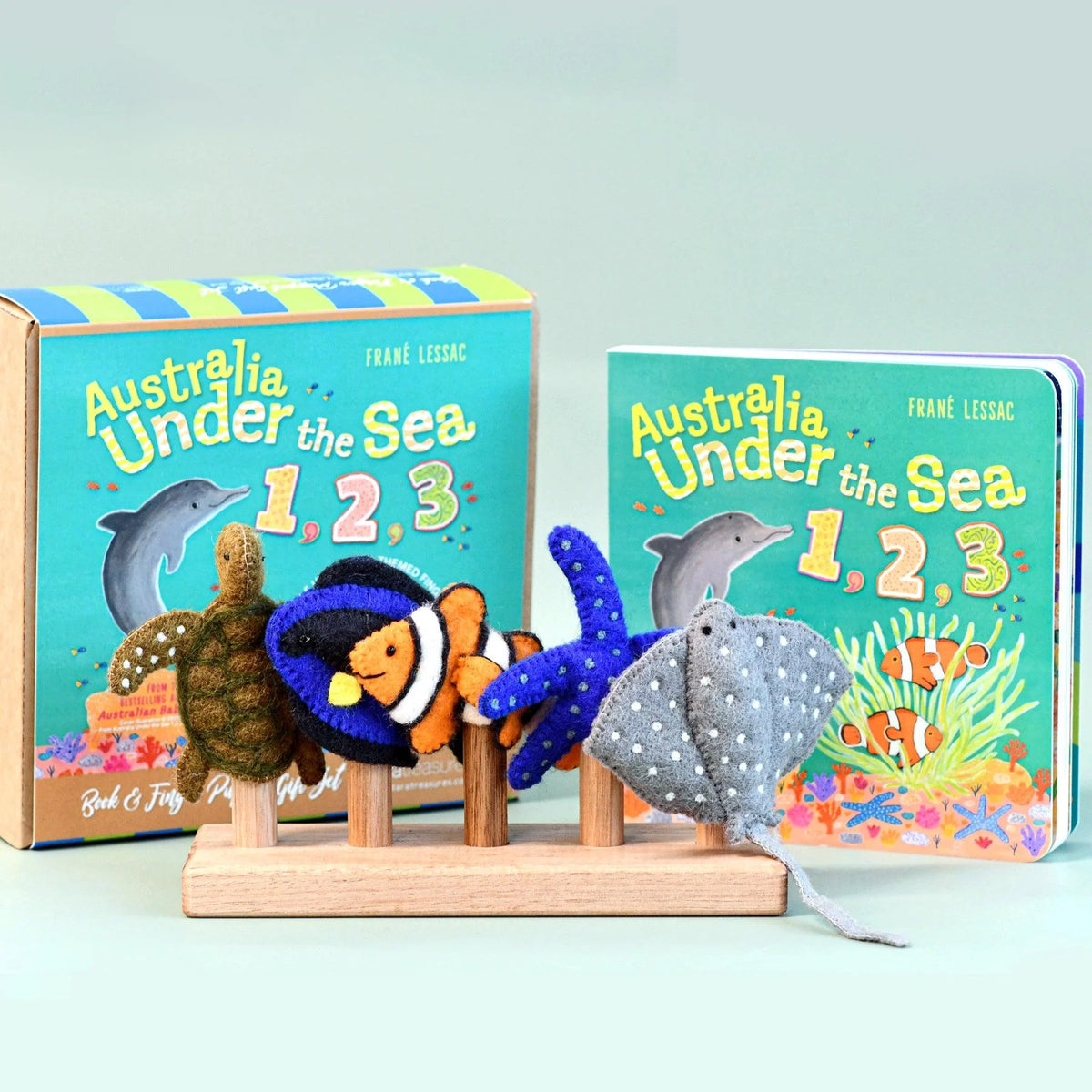 Tara Treasures Australia Under the Sea 123 - Book and Finger Puppet Set