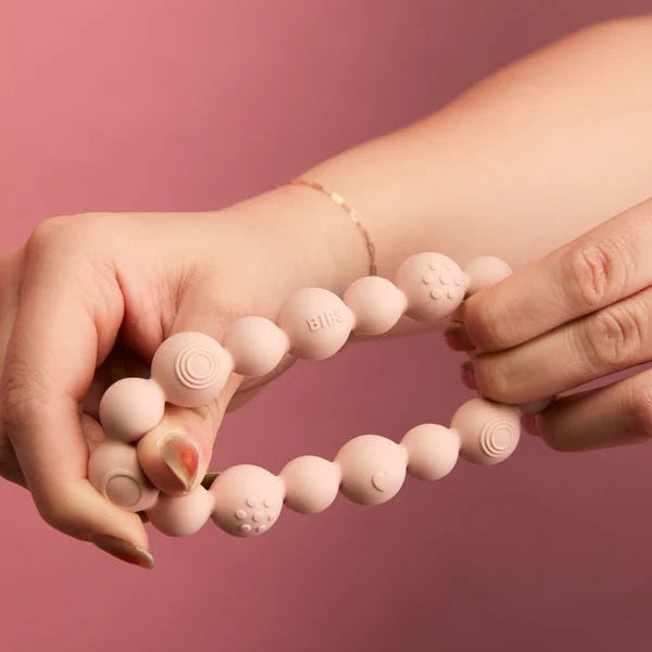 BIBS Teething Ring Beaded - Blush