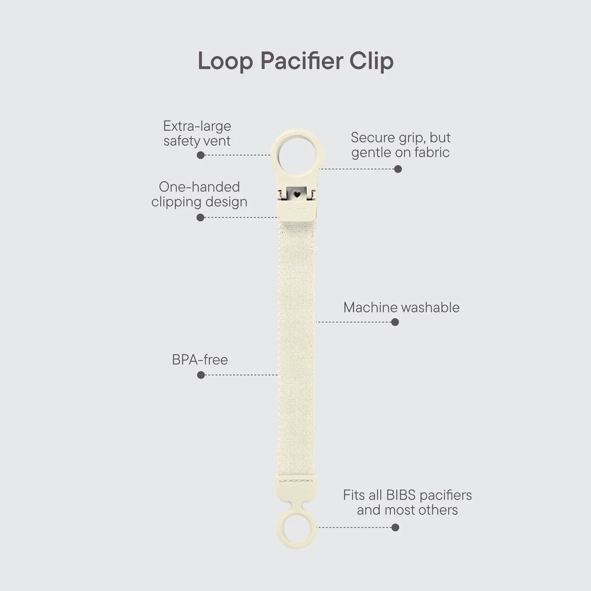 BIBS Dummy Clip Loop - Dusty Blue