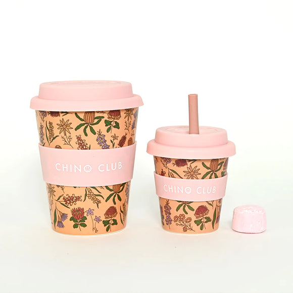 Large Reusable Bamboo Cup - Australian Wildflowers