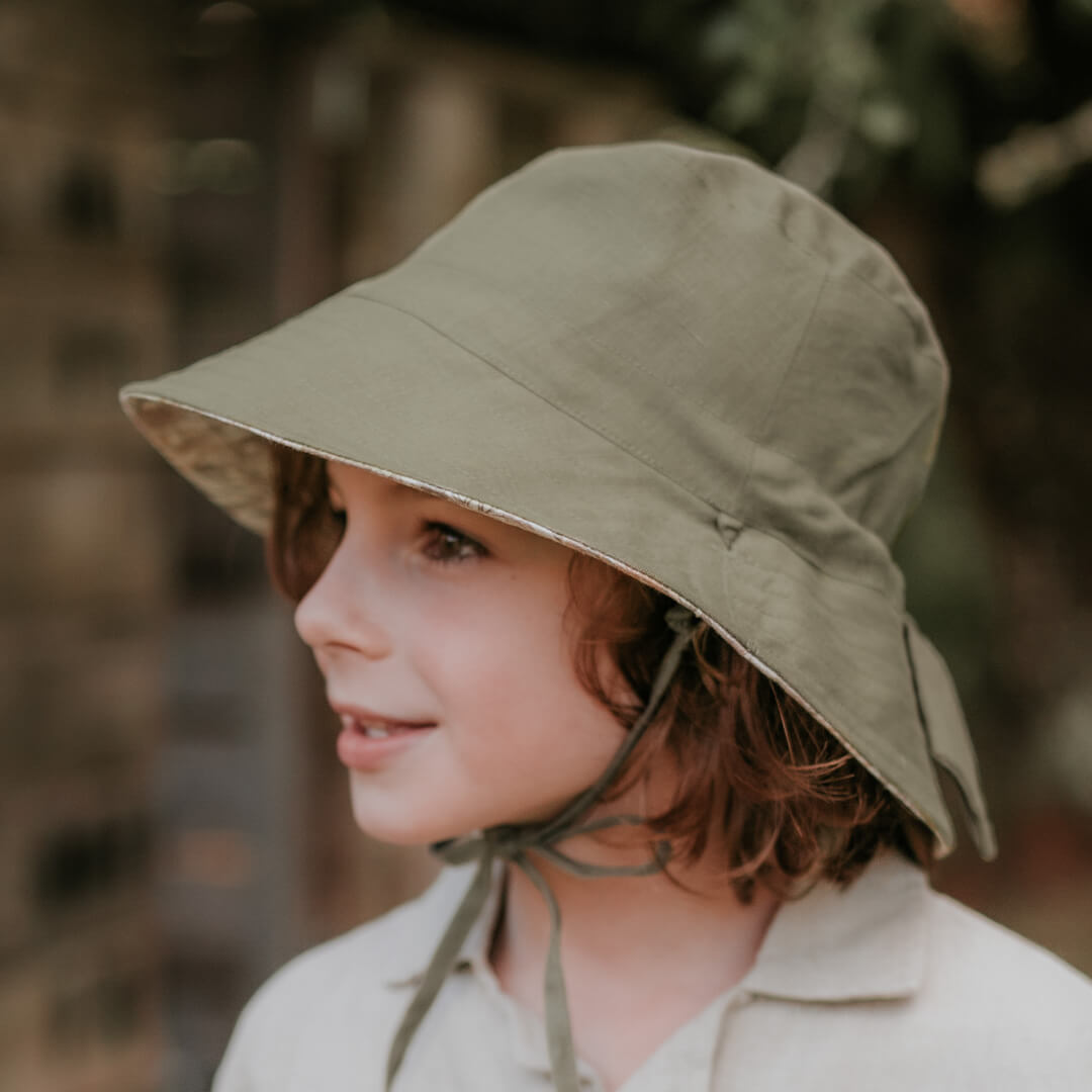 Bedhead Hats Explorer Kids Reversible Classic Bucket Hat - Mallee/Moss