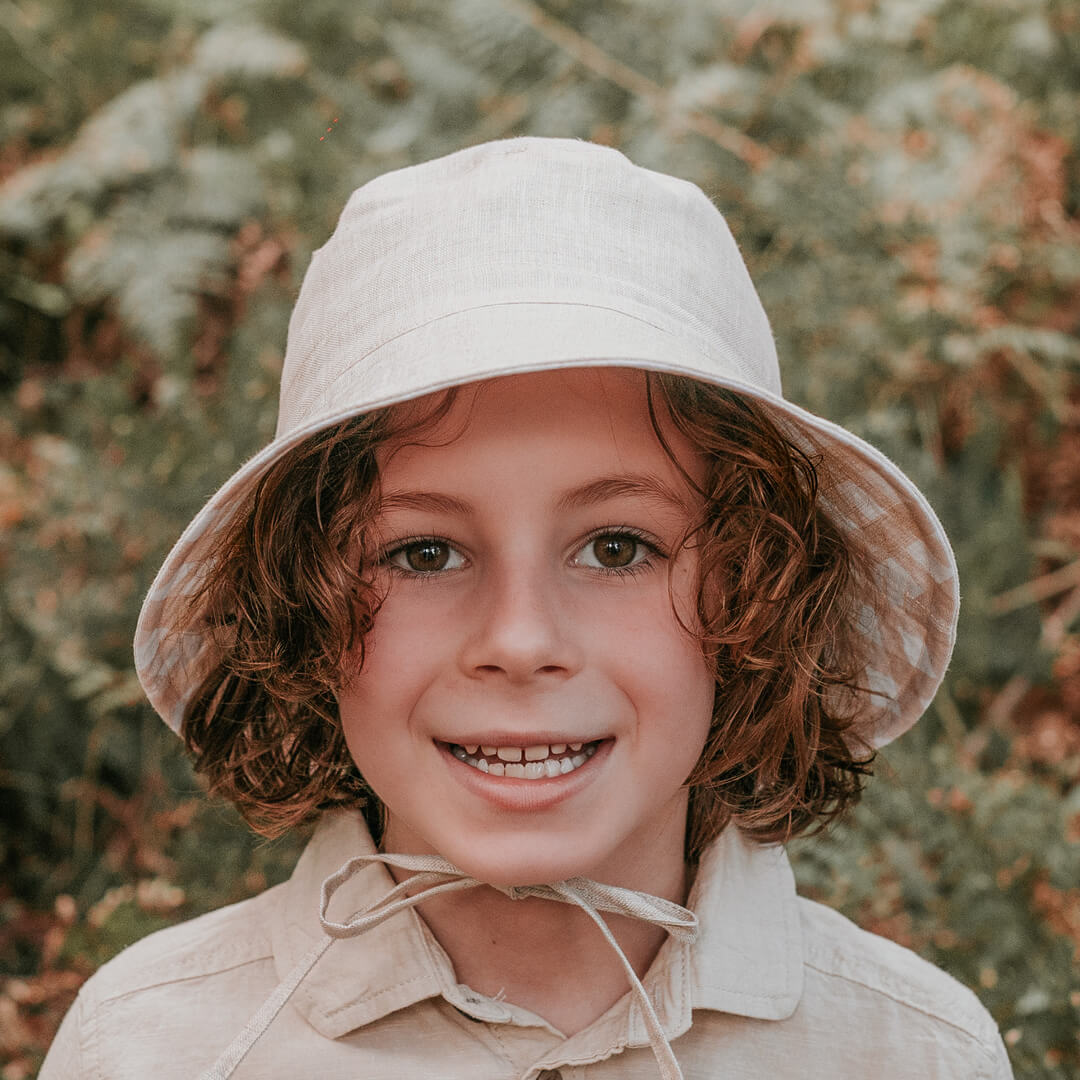 Bedhead Hats Explorer Kids Reversible Classic Bucket Hat - Flynn/Flax