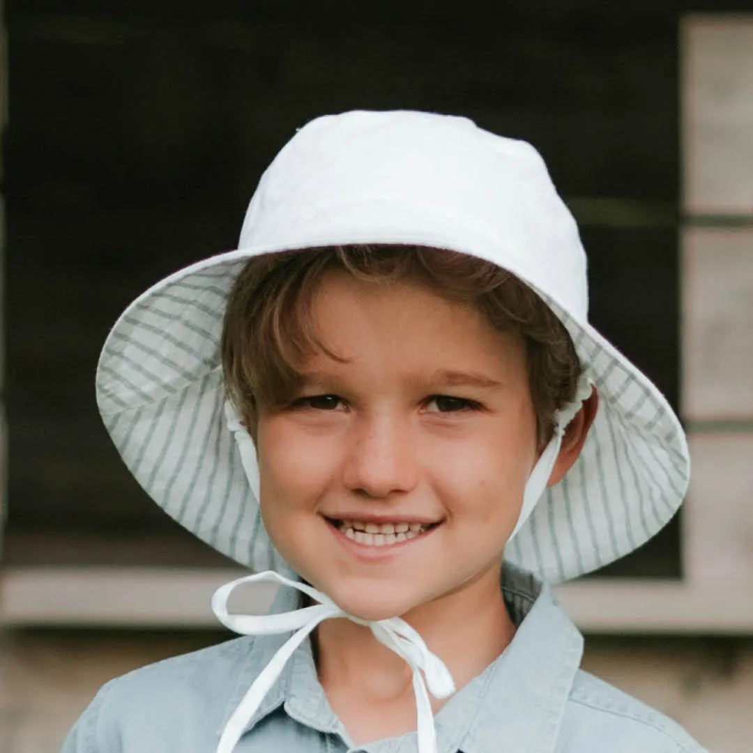 Bedhead  &#39;Explorer&#39; Kids Reversible Classic Bucket Hat - Finley / Blanc
