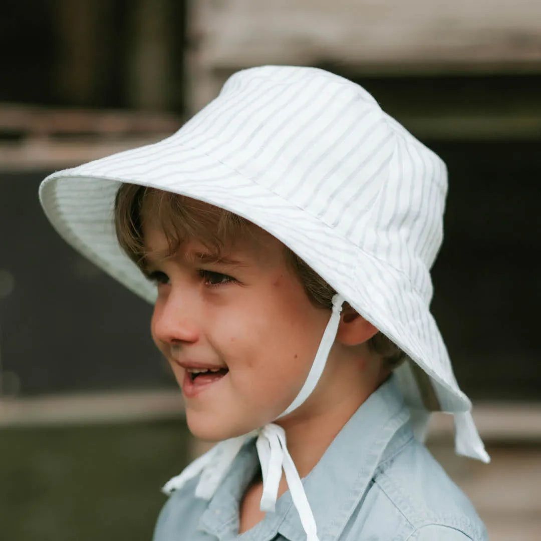 Bedhead  &#39;Explorer&#39; Kids Reversible Classic Bucket Hat - Finley / Blanc
