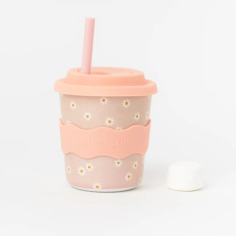 Chino Club Reusable Bamboo Kids 8oz Cup -Daisy