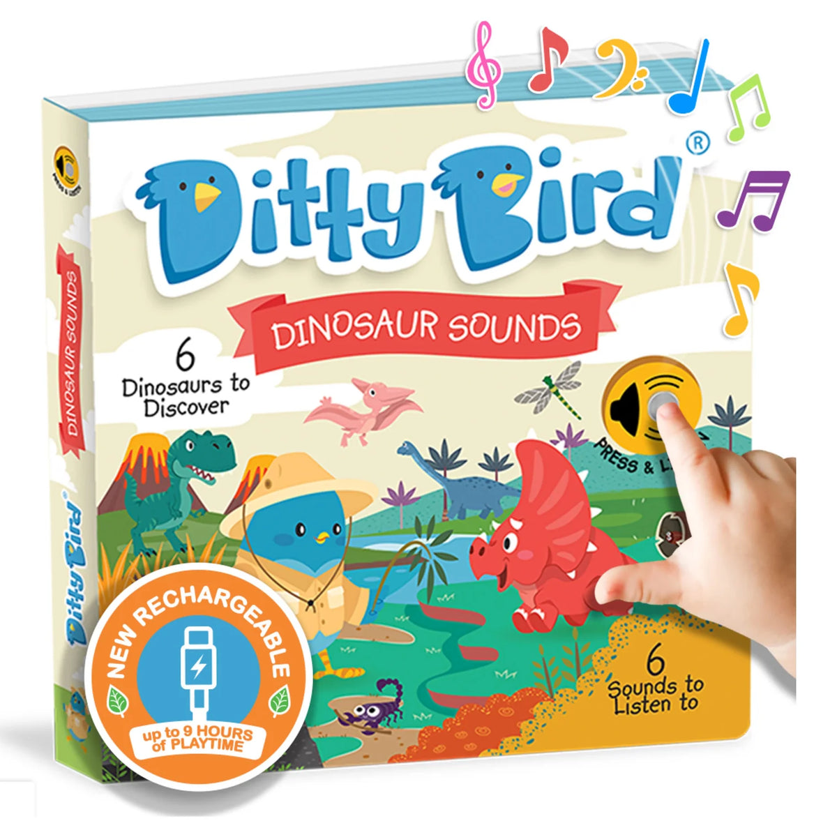 Ditty Bird Rechargeable Sound Book - Dinosaur Sounds