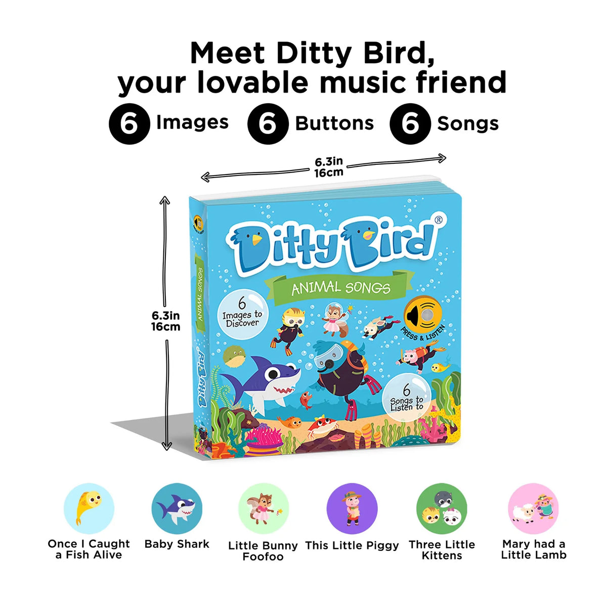 Ditty Bird Rechargeable Sound Book - Animal Songs