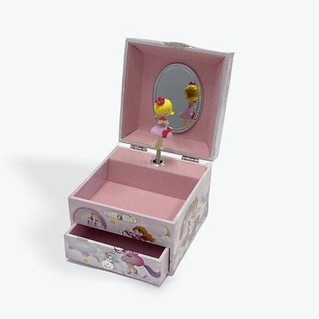 Princess and Unicorn in Clouds Musical Jewellery Box