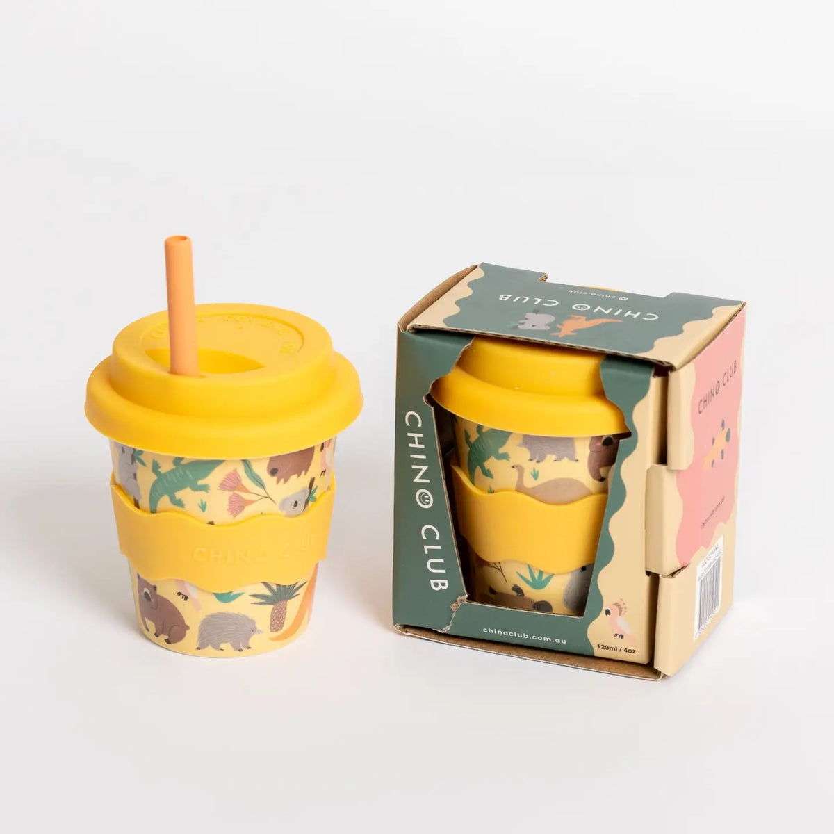 Chino Club Reusable Bamboo 120ml Cup - Aussie Animals