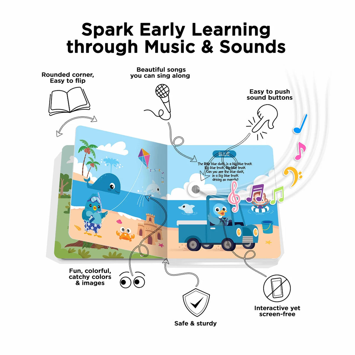 Ditty Bird Rechargeable Sound Book - Colour Songs