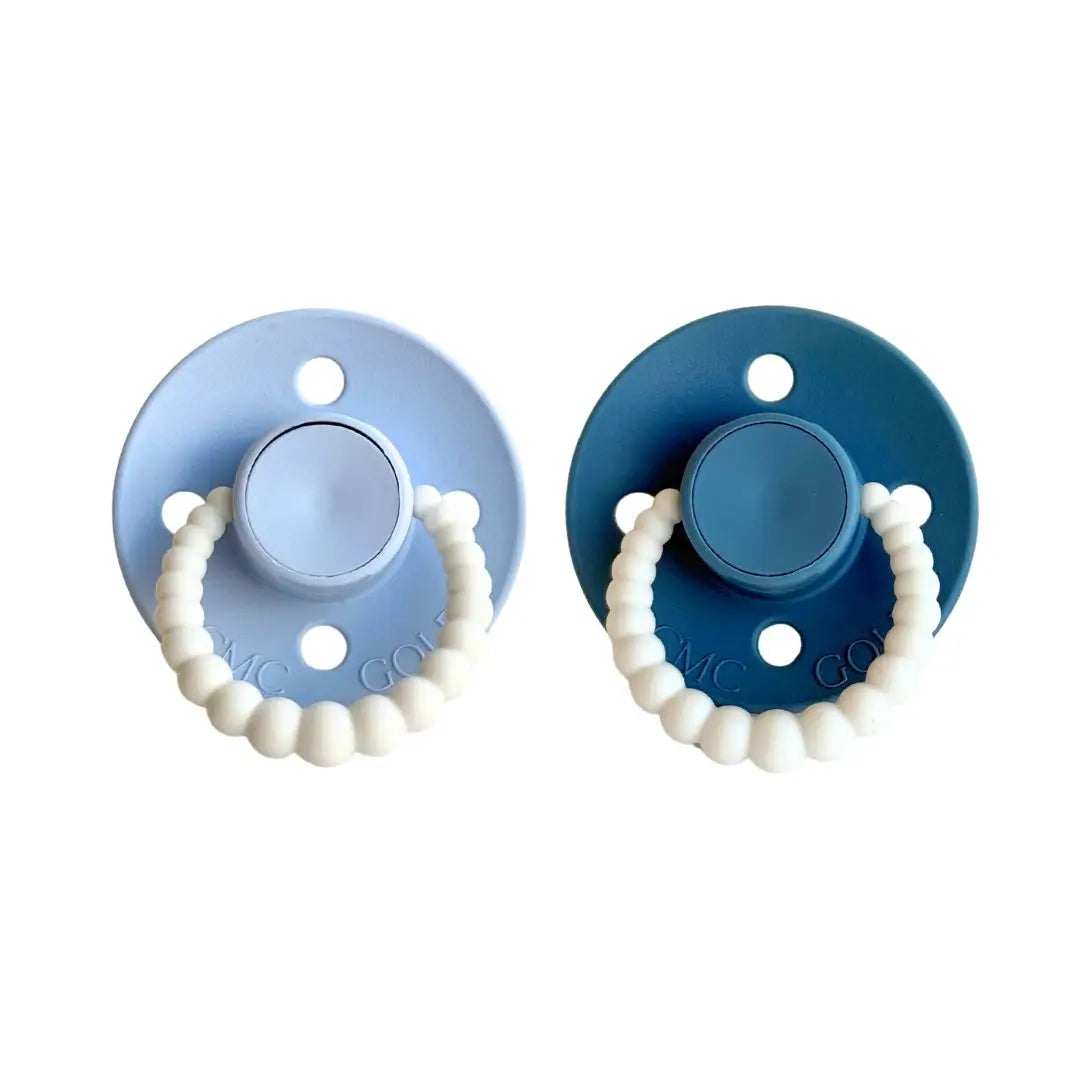 CMC &#39;Bubble&#39; Dummies - Baby Blue + Petrol (Glow in the Dark Handle)